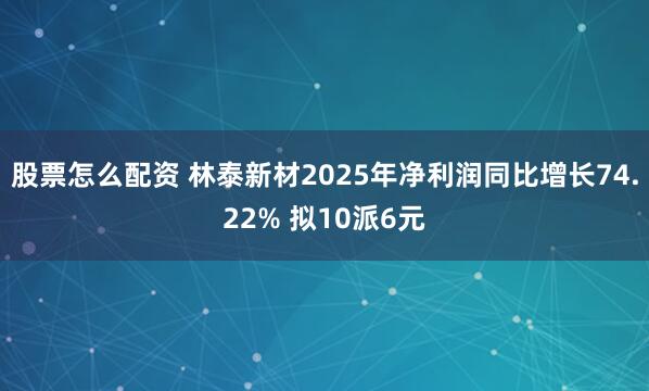 股票怎么配资 林泰新材2025年净利润同比增长74.22% 拟10派6元